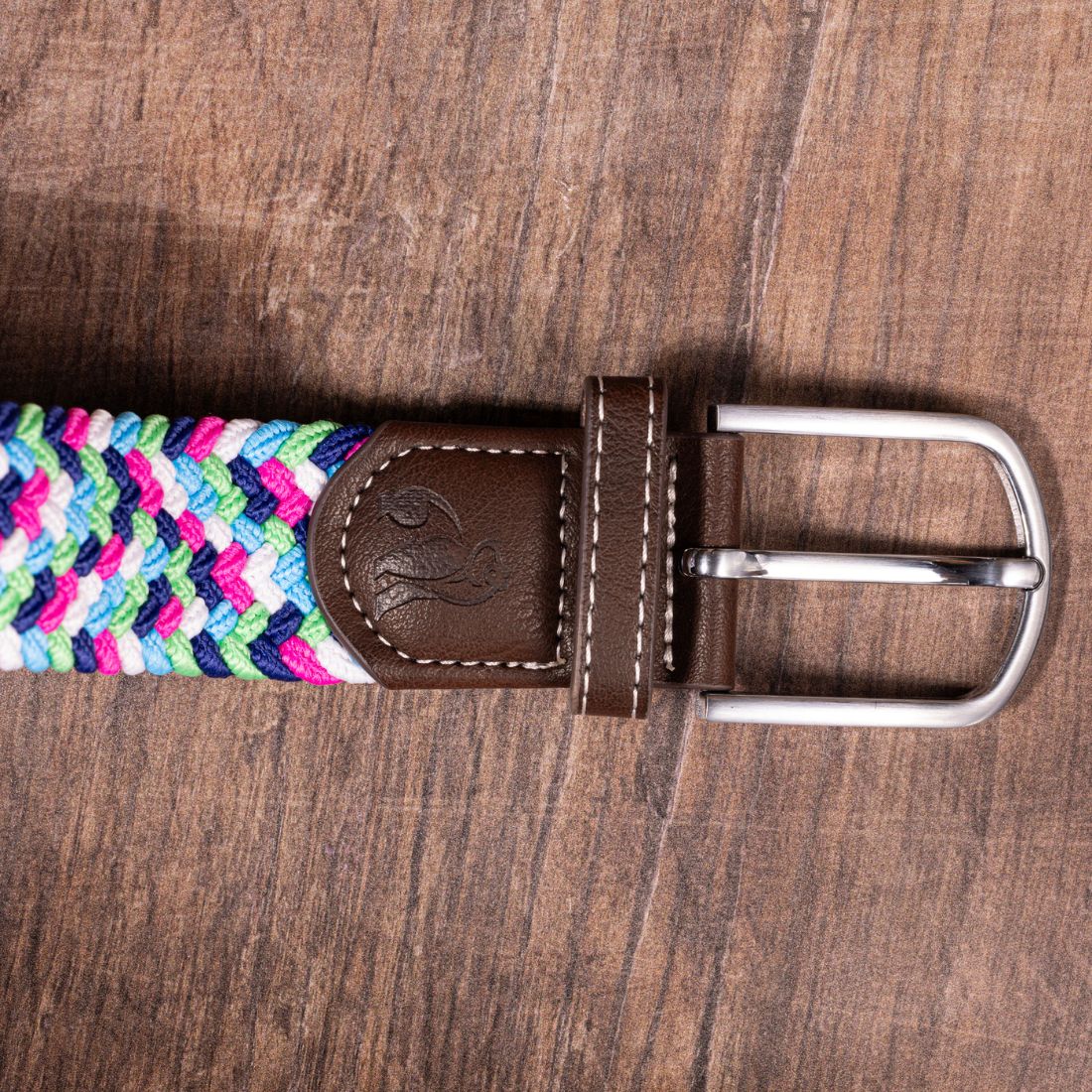 Swole Panda Woven Belt in Bright Zigzag