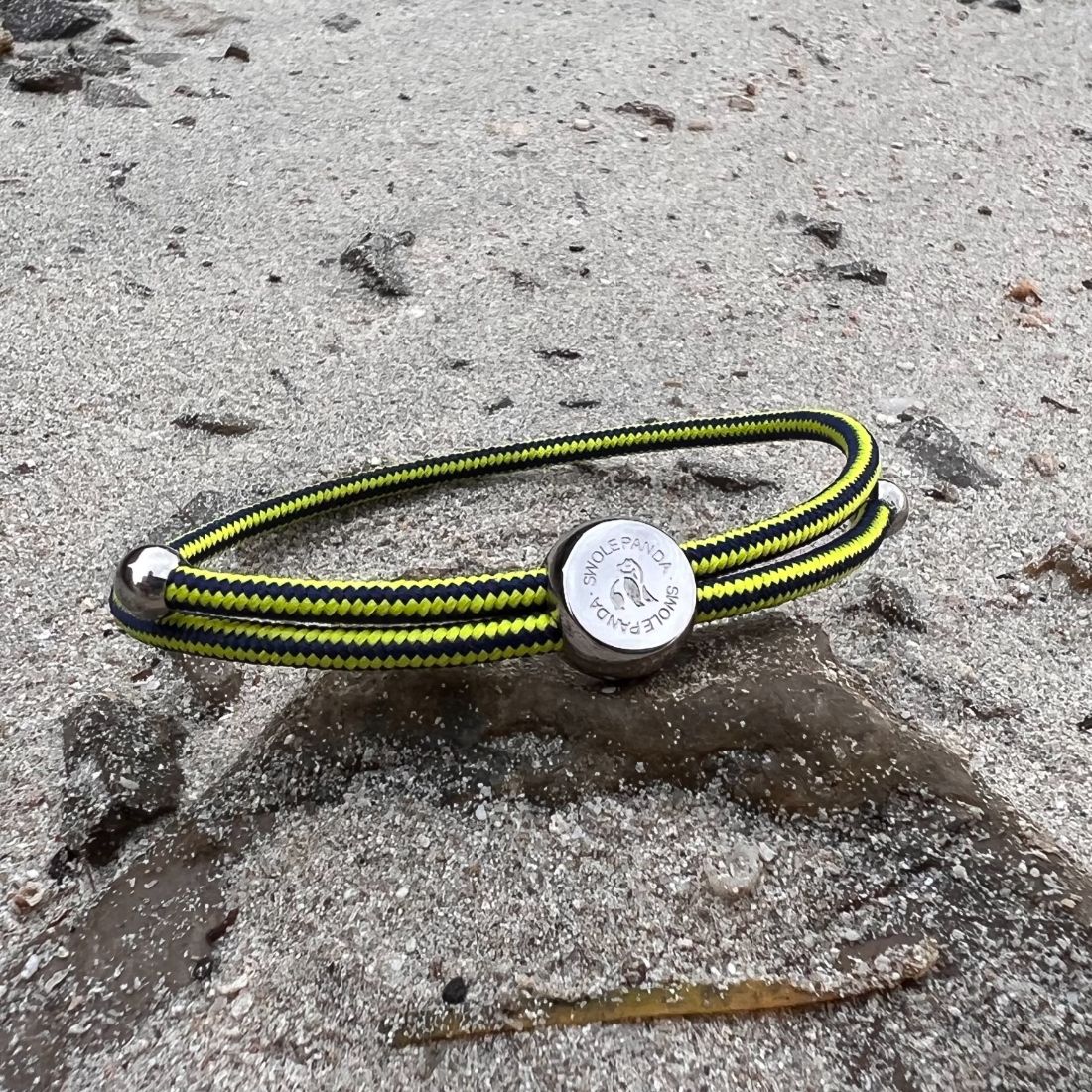 Swole Panda Rope Bracelet in Lime Green Stripe