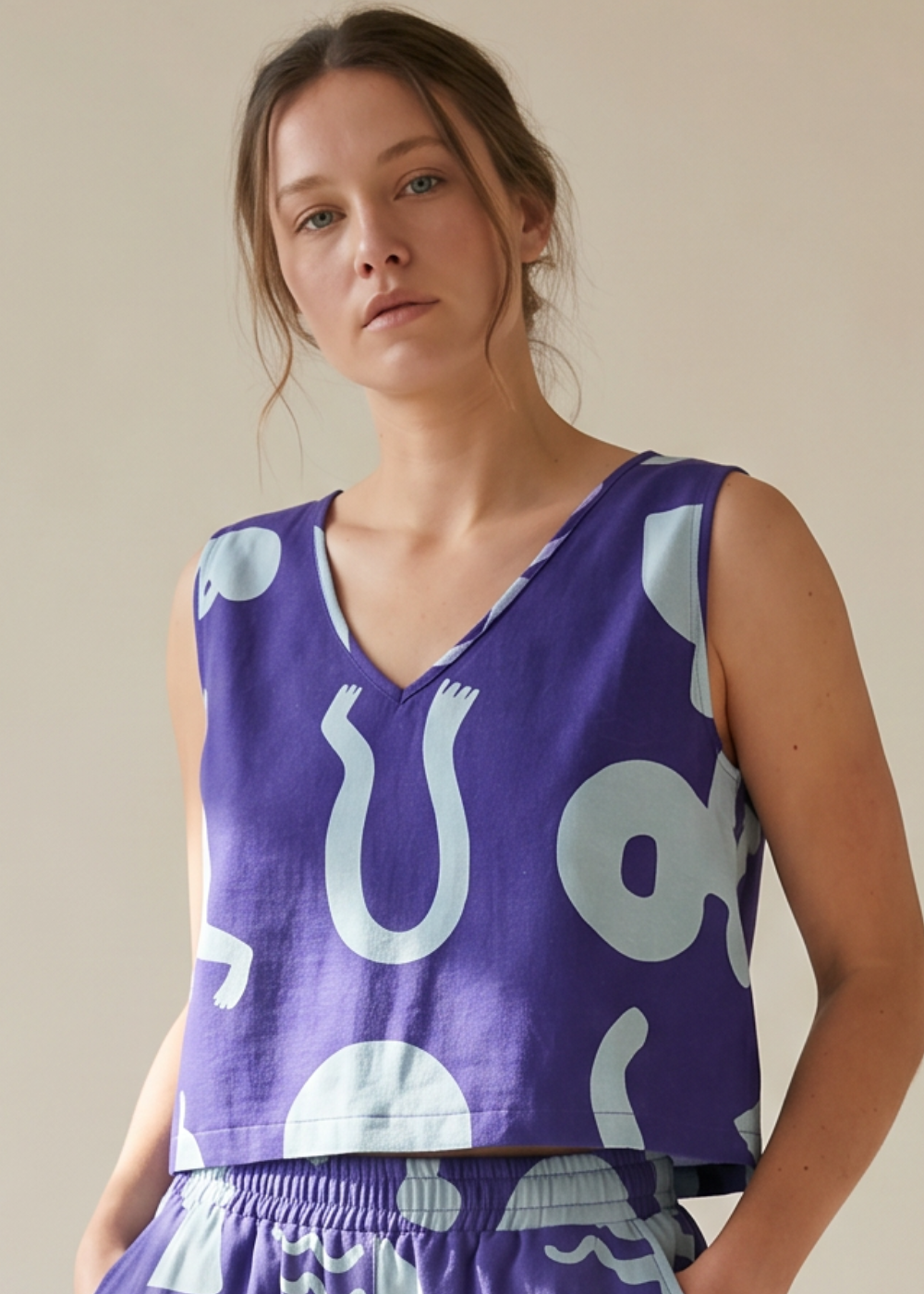 Wild Clouds Organic Cotton & Linen Two-Way Tank
