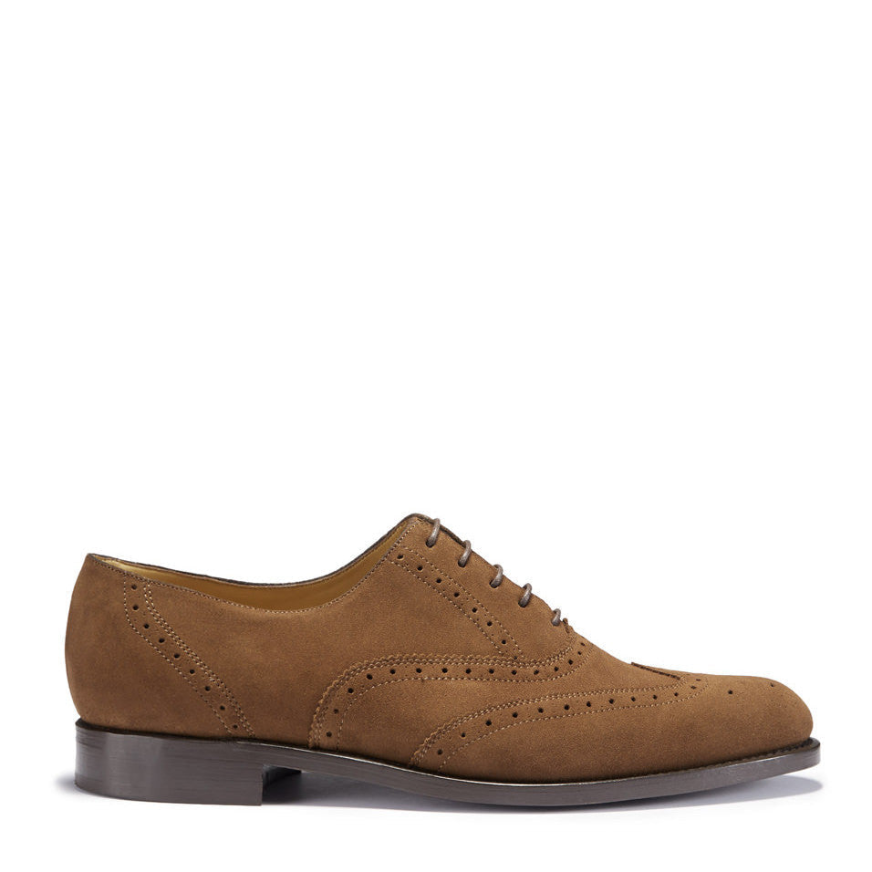 Hugs & Co. Brown Suede Brogues with Goodyear Welted Leather Sole for Men