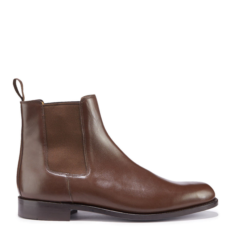Hugs & Co. Brown English Leather Chelsea Boots with Goodyear Welted Sole for Men