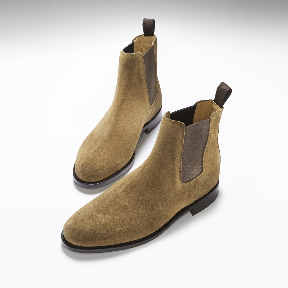 Hugs & Co. Tobacco Suede Chelsea Boots with Goodyear Welted Leather Sole for Men