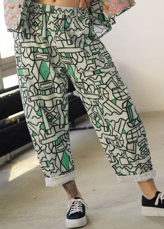 Wild Clouds Organic Cotton and Linen Balloon Trousers
