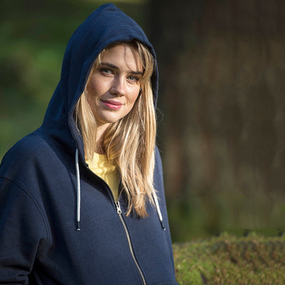Contrast Zipped Recycled Cotton Hoodie