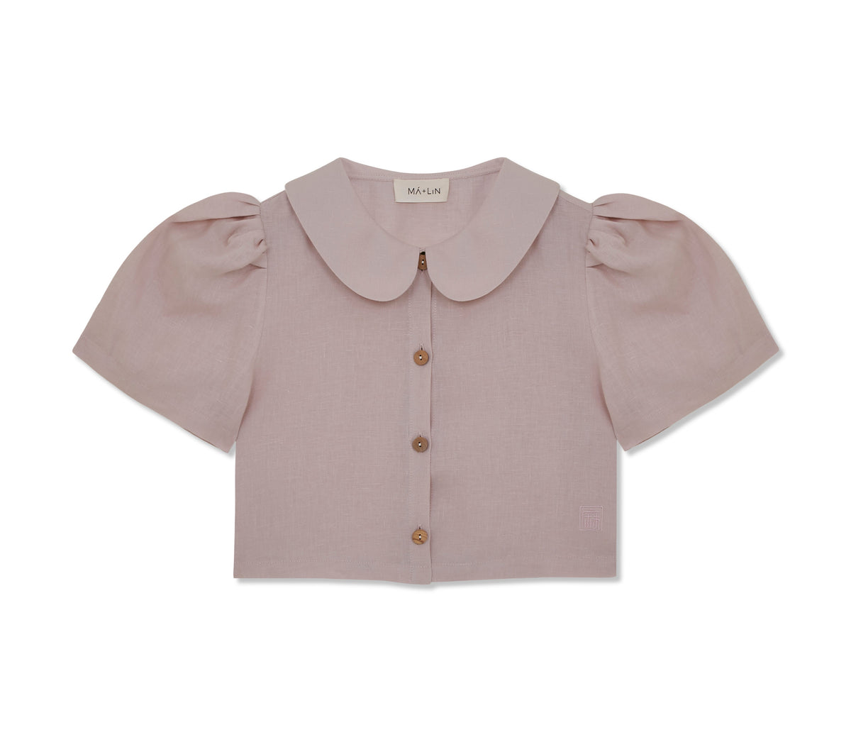 Má + Lin Frances Cropped Linen Blouse in Primrose