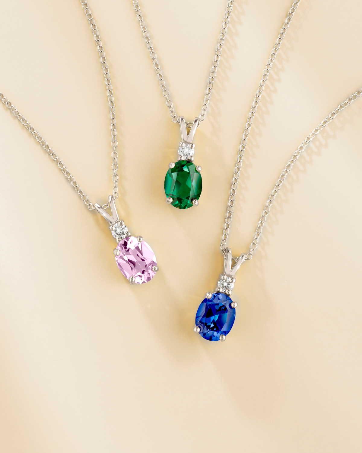 Vianne Jewellery 2ct Pink Sapphire Oval Pendant Necklace in Sterling Silver