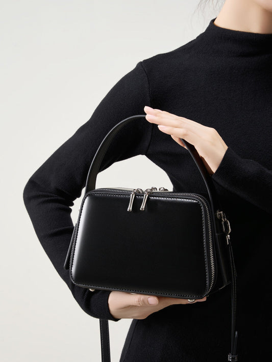 The Rose Ember Genuine Leather Crossbody Hobo Bag