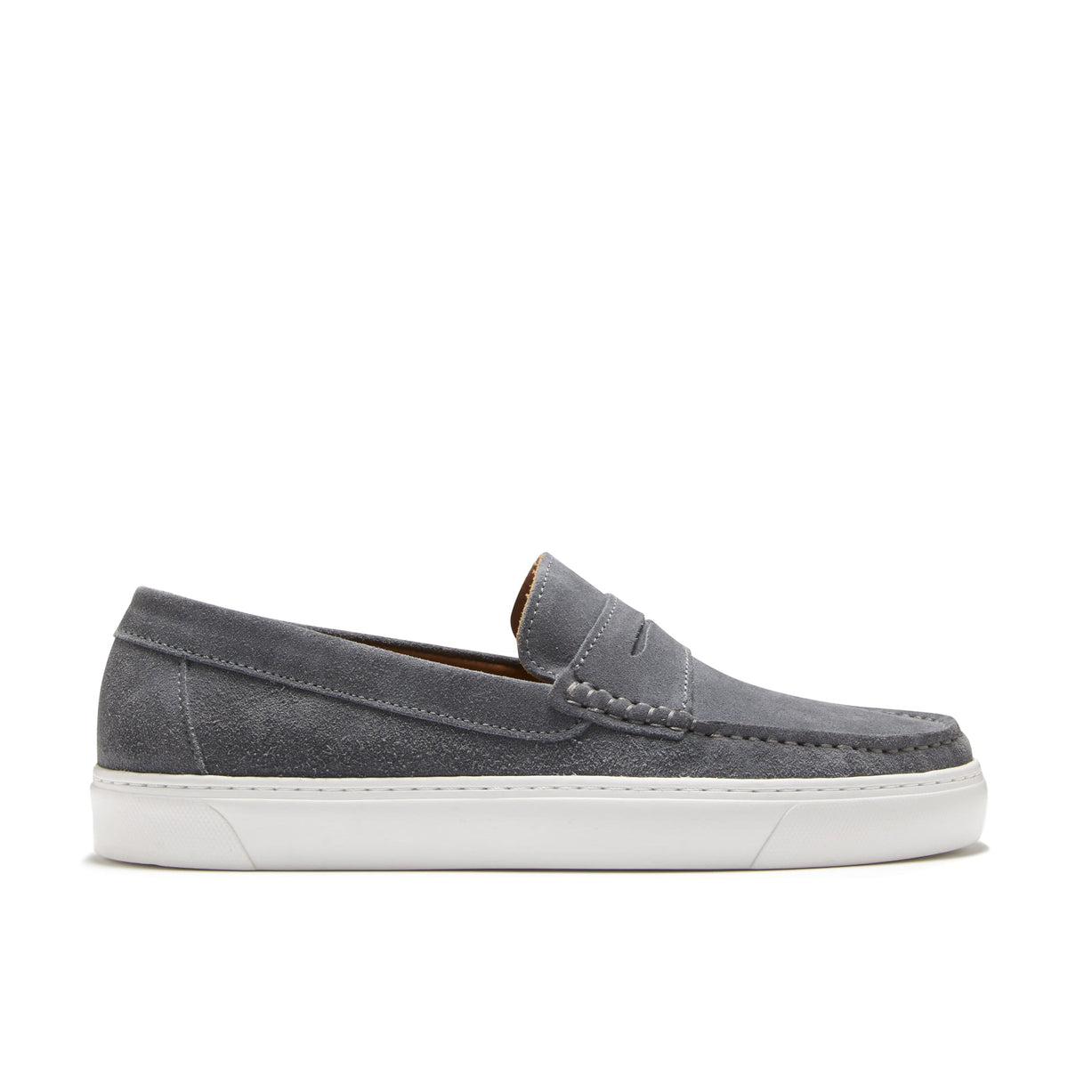 Hugs & Co. Slate Grey Suede Slip-On Sneaker Loafers with Vibram Sole for Men