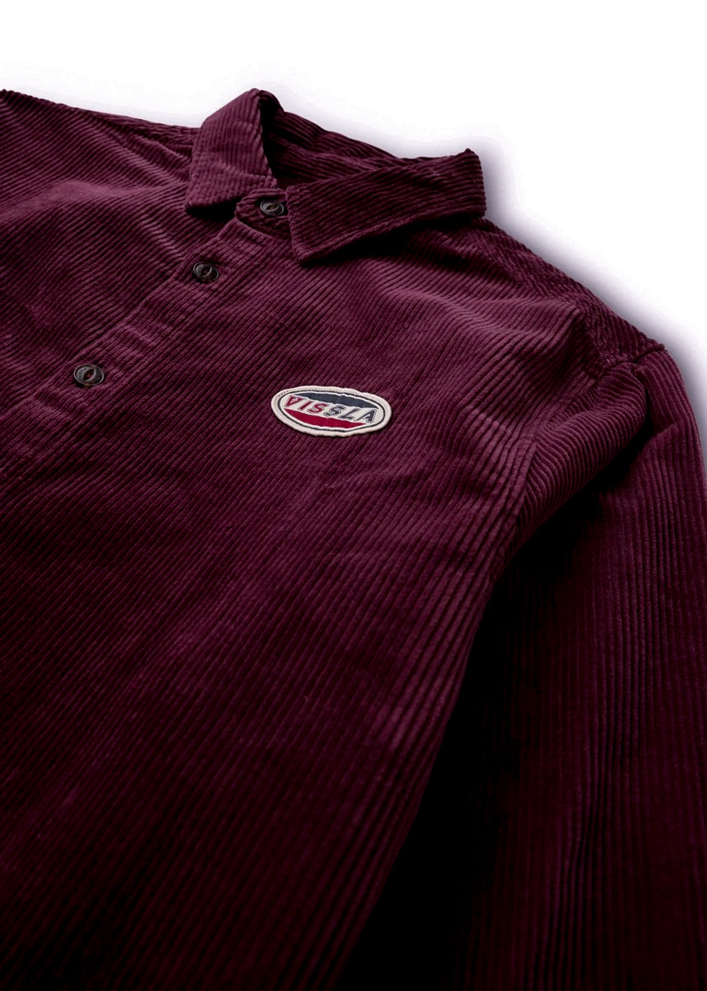 Vissla Blinker Organic Cotton Corduroy Shirt for Men in Burgundy and Bronze