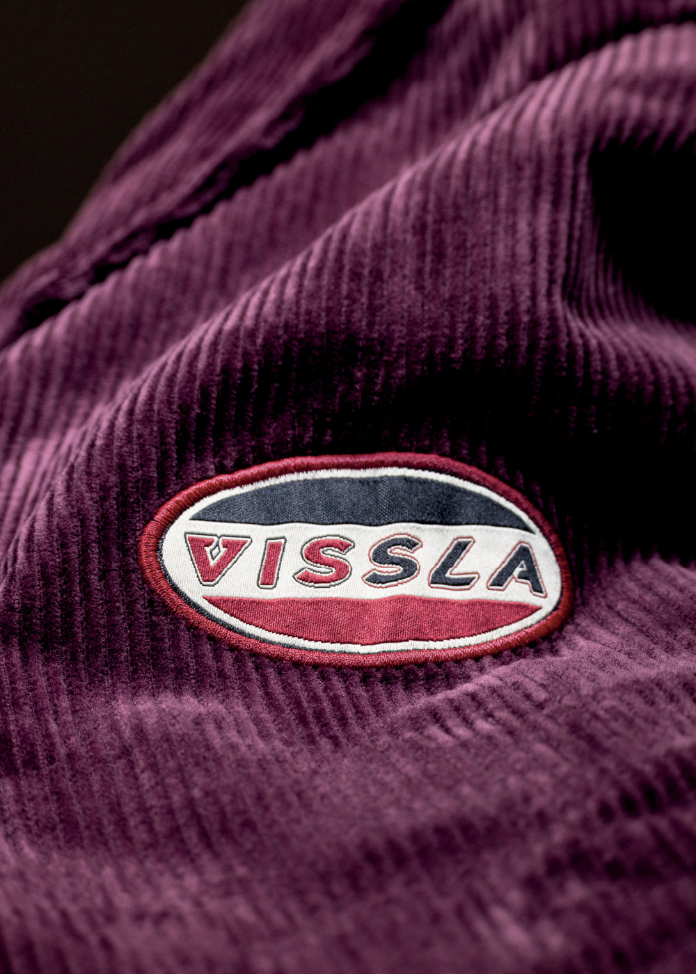 Vissla Blinker Organic Cotton Corduroy Shirt for Men in Burgundy and Bronze
