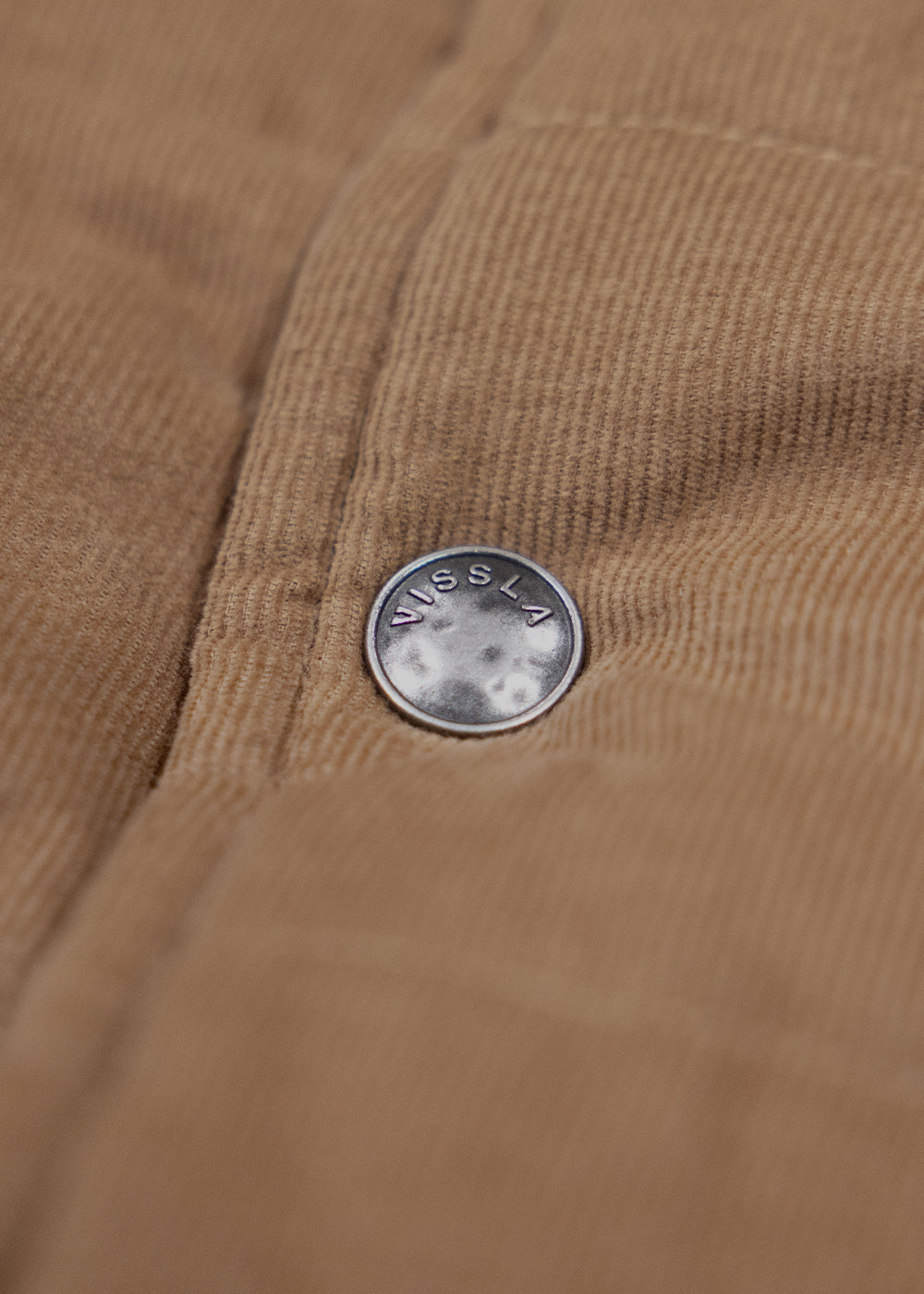 Vissla Paxon Organic Corduroy Puffer Jacket in Dark Sand for Men