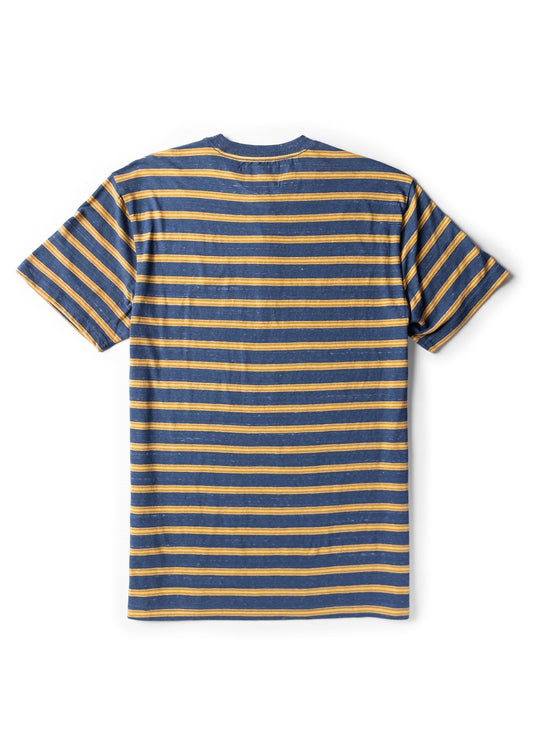 Vissla Porter Yarn-Dyed Striped T-Shirt in Dark Denim for Men