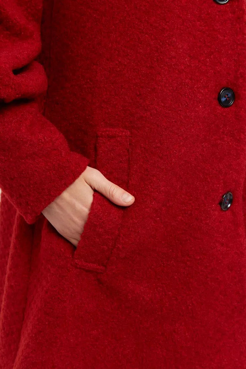 Louche Mischa Statement Sleeve Coat - Dark Red