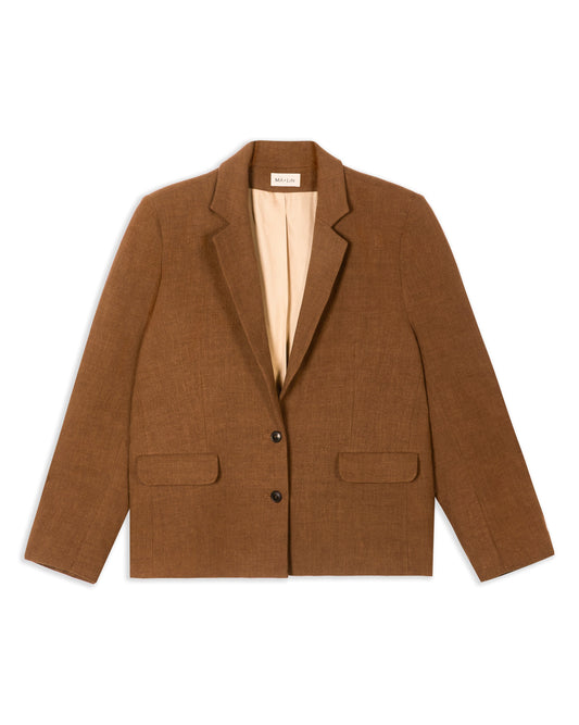 Má + Lin Maeve Linen Wool Blazer  - Cinnamon