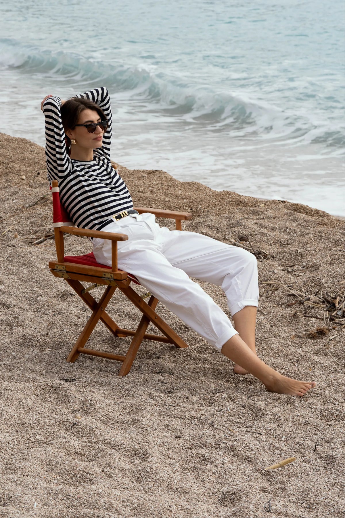 Lavender Hill Clothing Long Sleeve Striped Linen T-Shirt