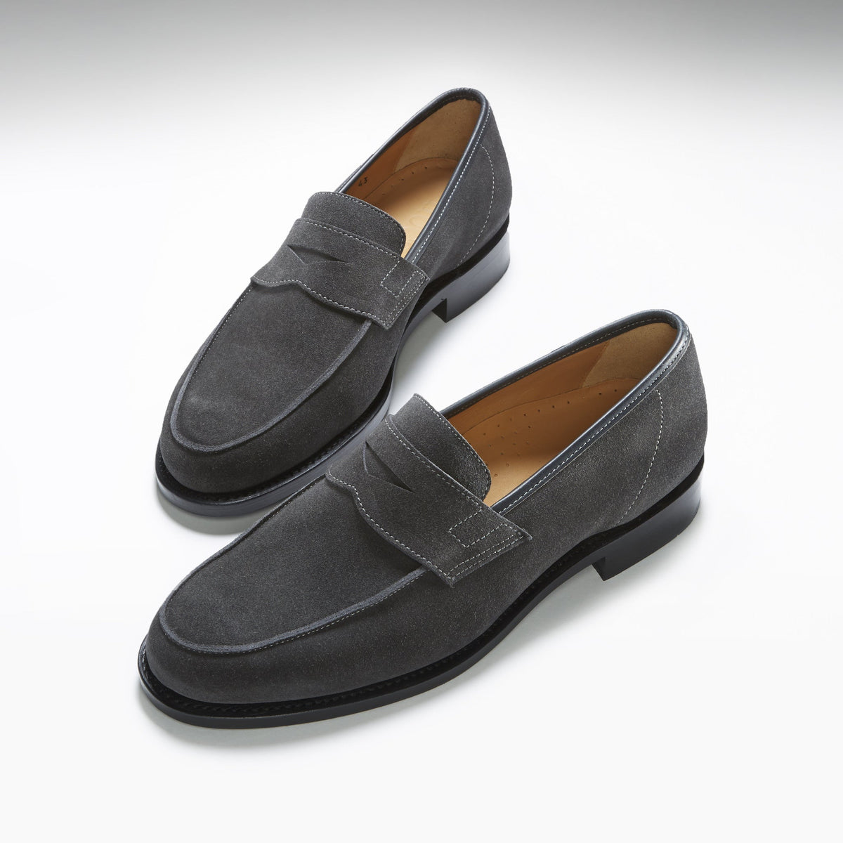 Hugs & Co. Slate Grey Suede Loafers with Goodyear Welted Leather Sole