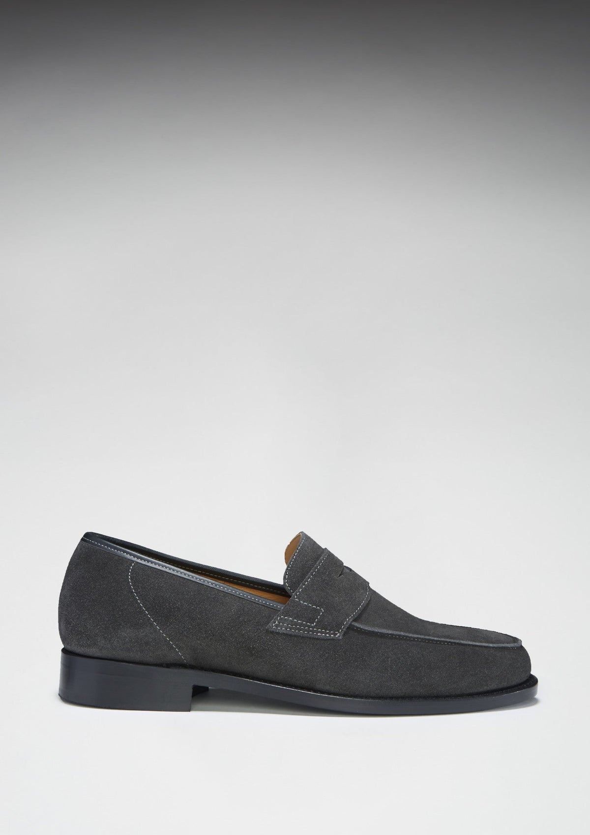 Hugs & Co. Slate Grey Suede Loafers with Goodyear Welted Leather Sole
