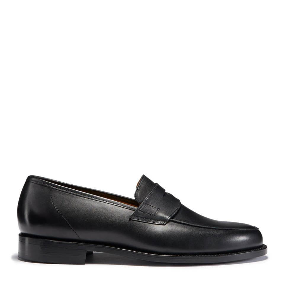 Hugs & Co. Black Leather Loafers with Goodyear Welted Leather Sole for Men