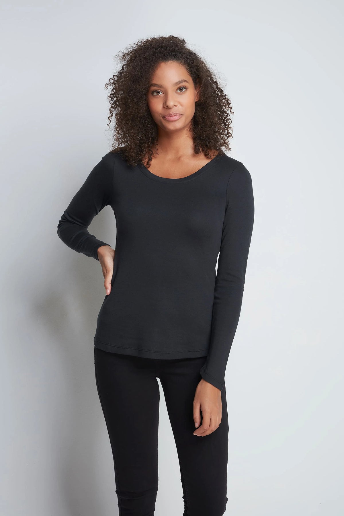 Lavender Hill Clothing Long Sleeve Cotton Modal Scoop Neck T-Shirt
