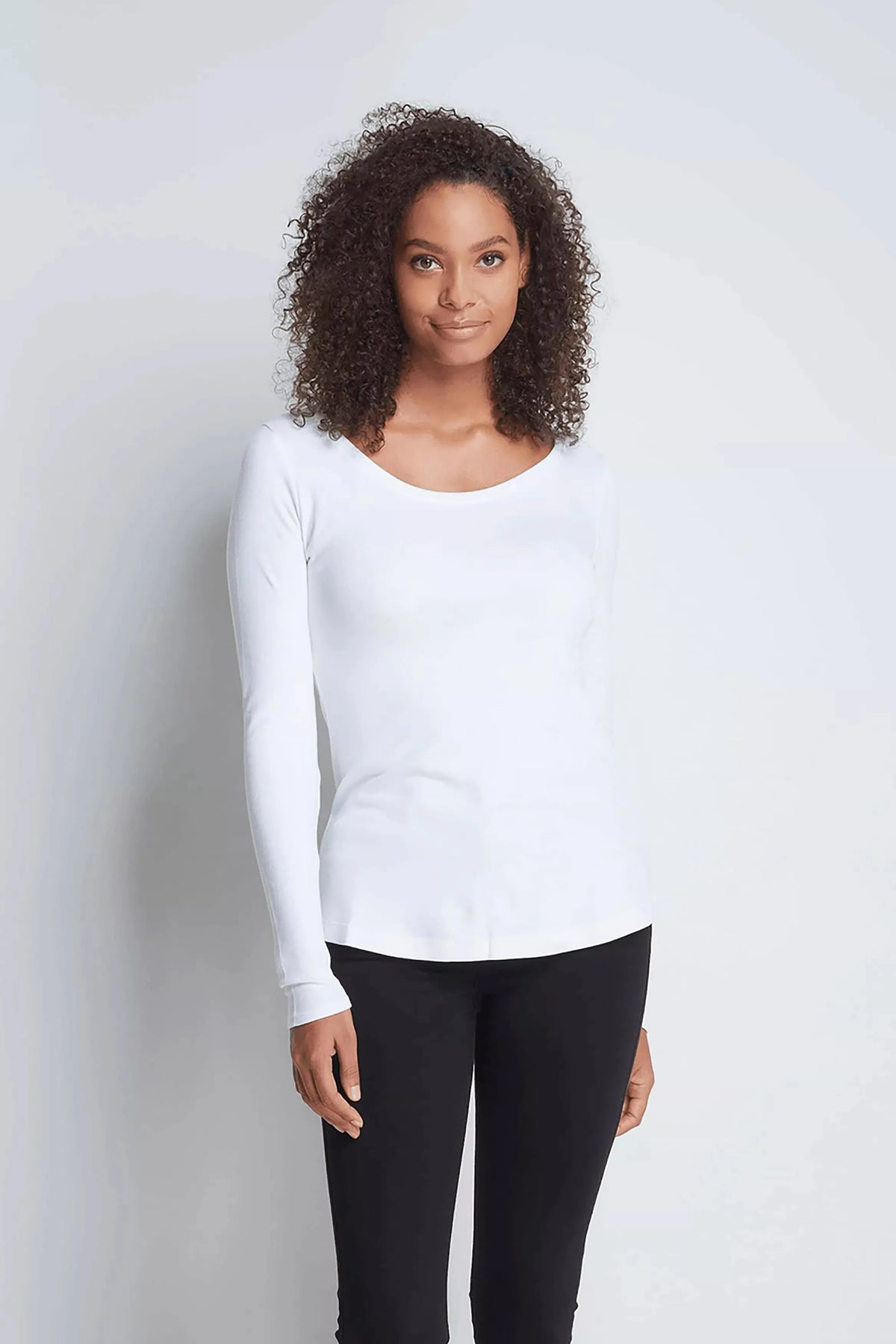Lavender Hill Clothing Long Sleeve Cotton Modal Scoop Neck T-Shirt