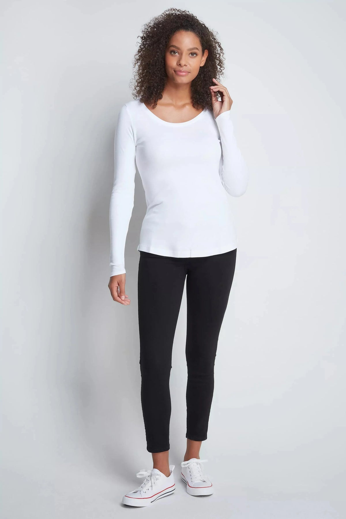 Lavender Hill Clothing Long Sleeve Cotton Modal Scoop Neck T-Shirt