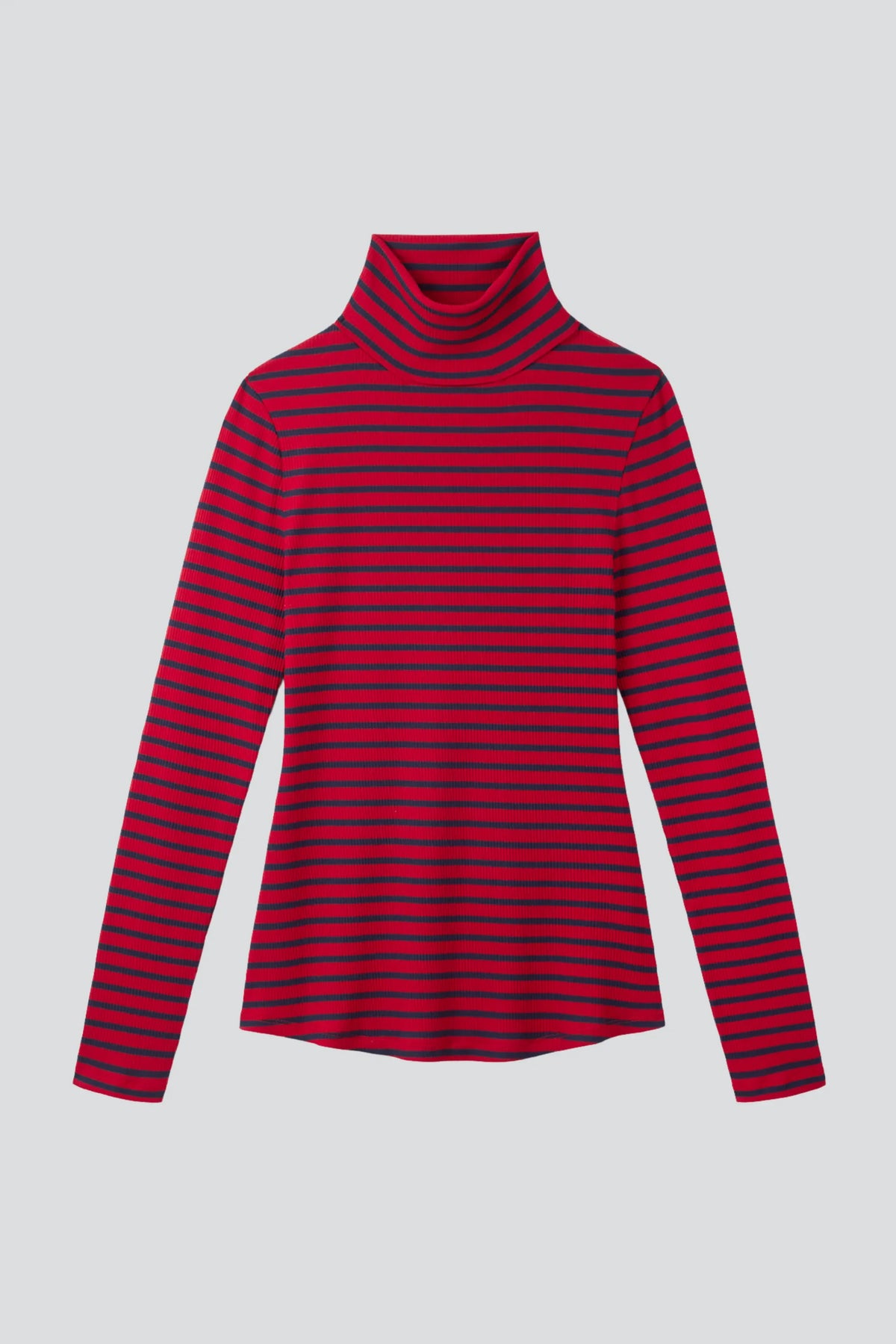 Lavender Hill Clothing Long Sleeve Striped Cotton Roll Neck Top