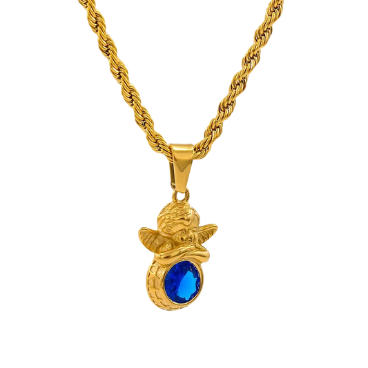 Savaé Design Dainty Angel Birthstone Necklace