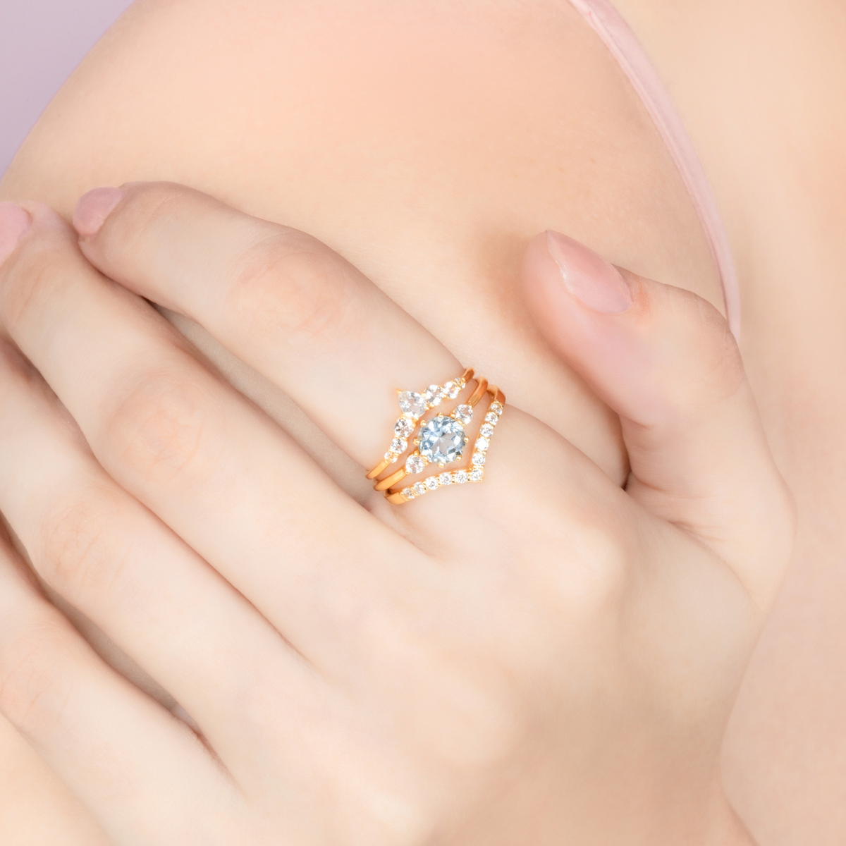 Vianne Jewellery Wishbone Curved Eternity Ring in 18k Gold Vermeil