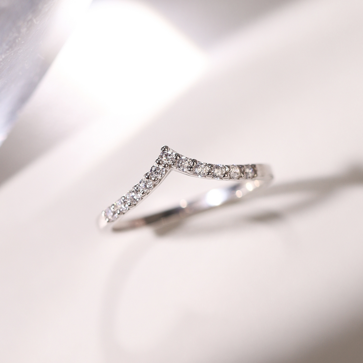 Vianne Jewellery Wishbone Curved Eternity Ring in Sterling Silver