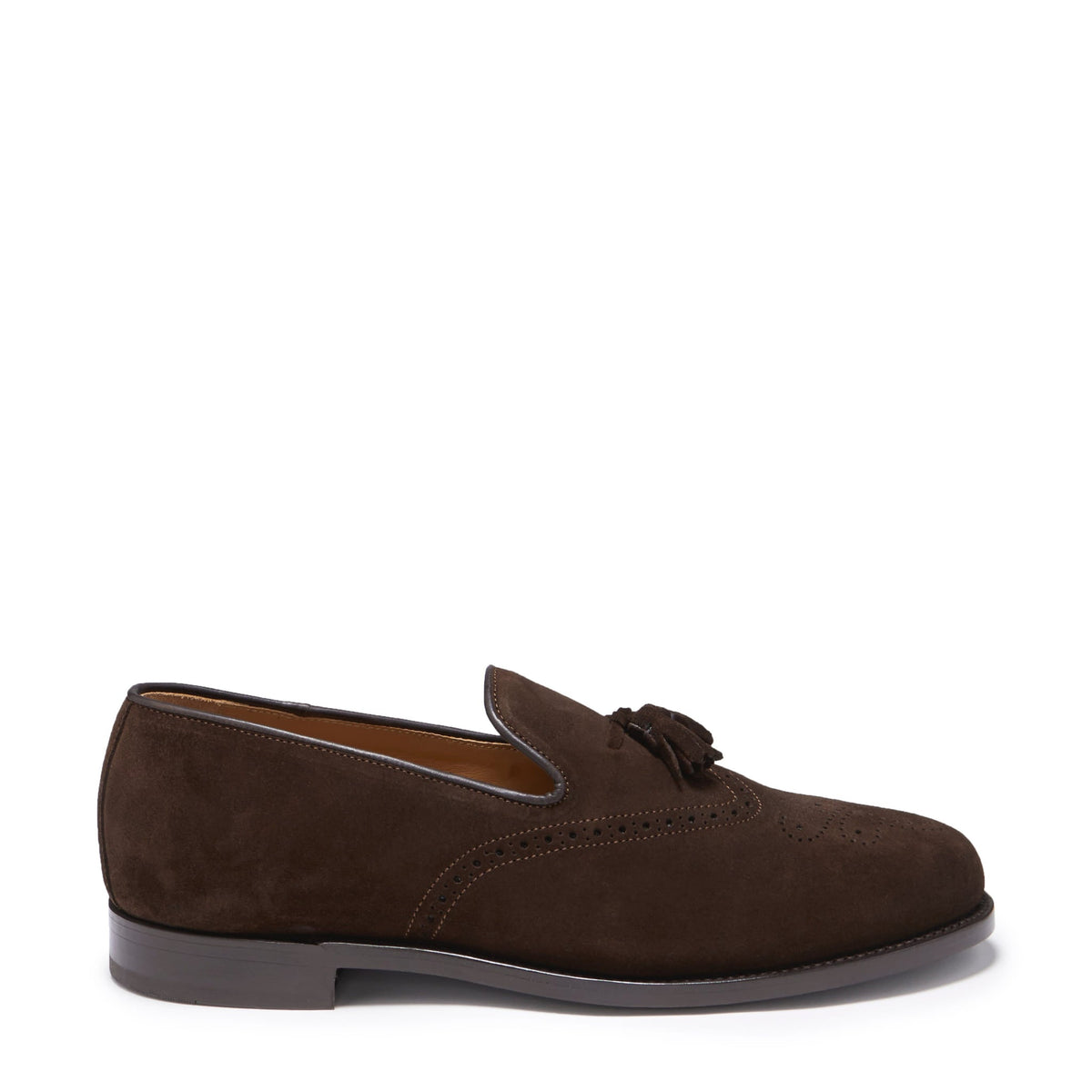 Hugs & Co. Brown Suede Tasselled Brogues with Goodyear Welted Leather Sole for Men