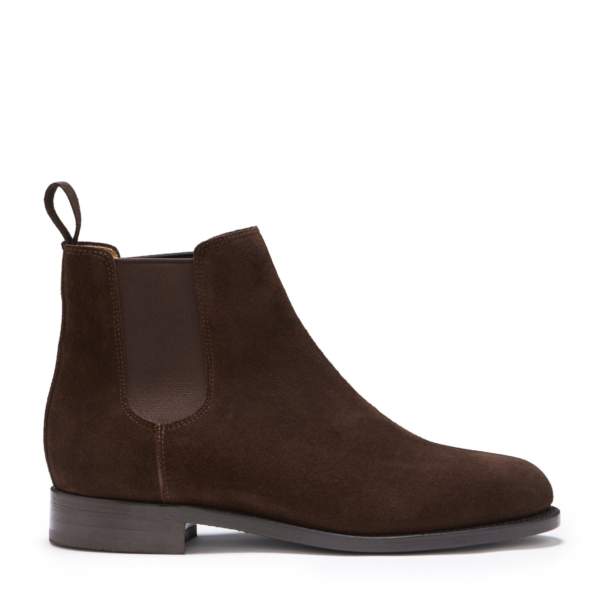 Hugs & Co. Women's Brown Suede Chelsea Boots with Goodyear Welted Leather Sole