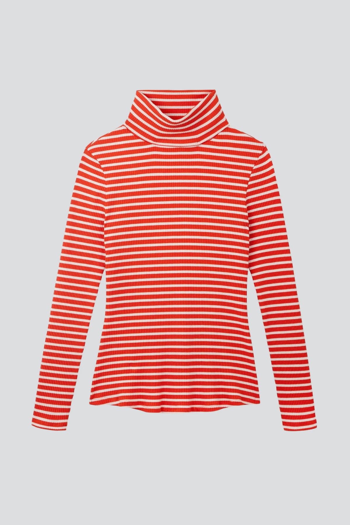 Lavender Hill Clothing Long Sleeve Striped Cotton Roll Neck Top