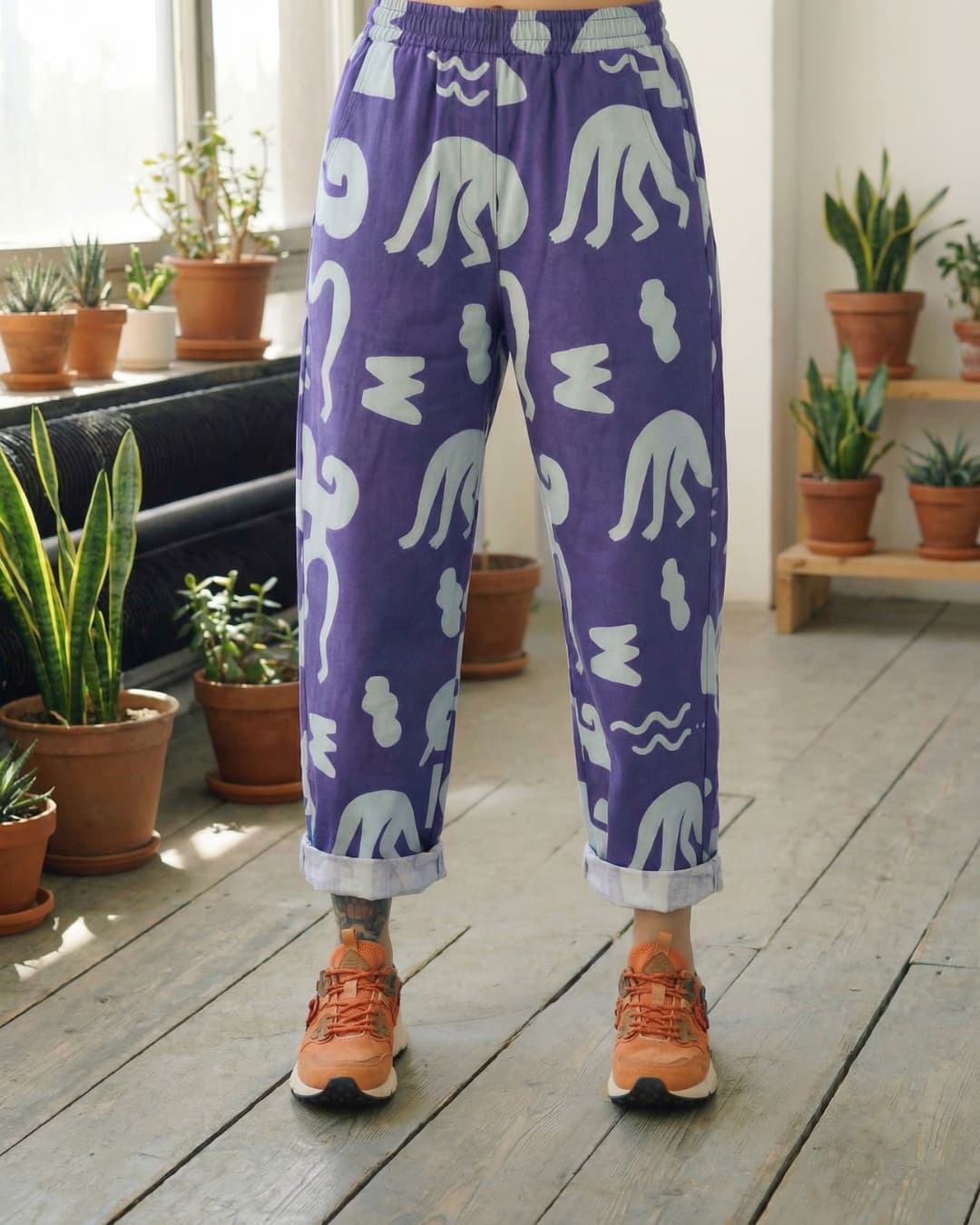Wild Clouds Organic Cotton and Linen Balloon Trousers