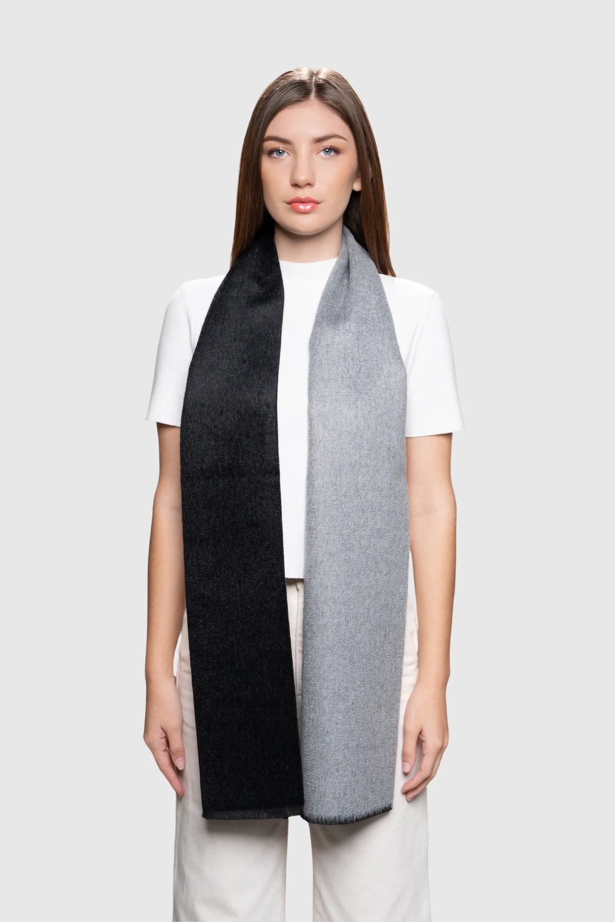 Lavender Hill Clothing Two Tone Baby Suri Alpaca Reversible Scarf