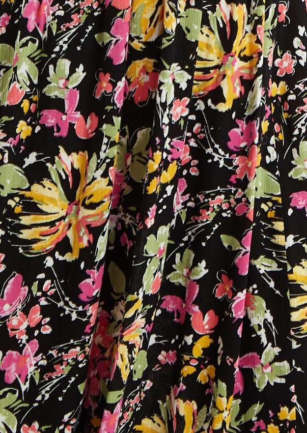 Louche Unity Flower Burst V-Neck Midi Dress