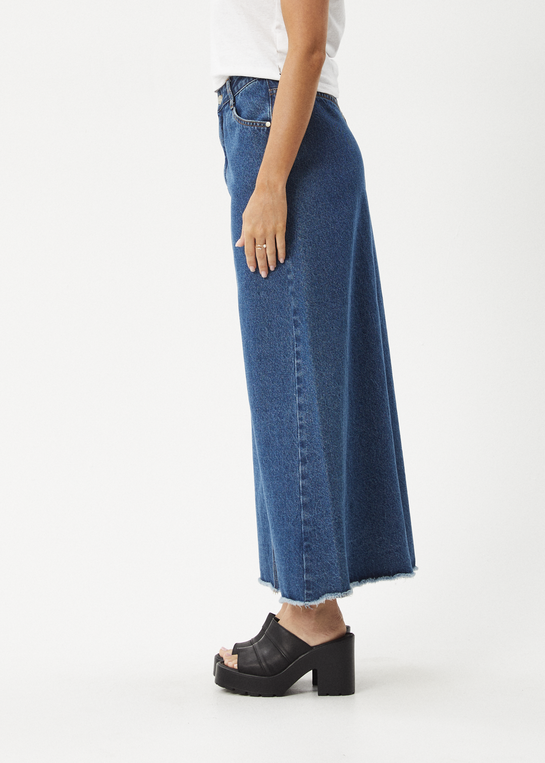Afends Chichi Denim Midi Skirt