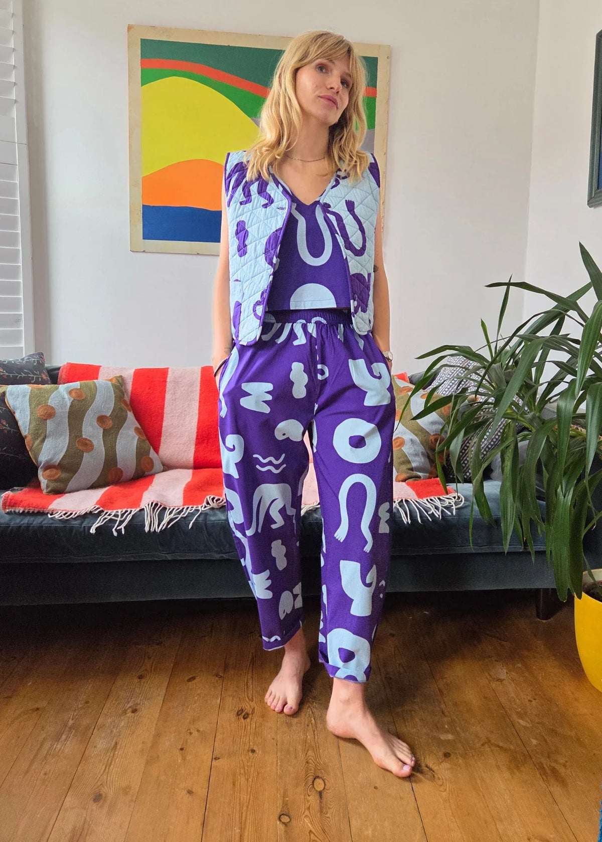 Wild Clouds Organic Cotton and Linen Balloon Trousers