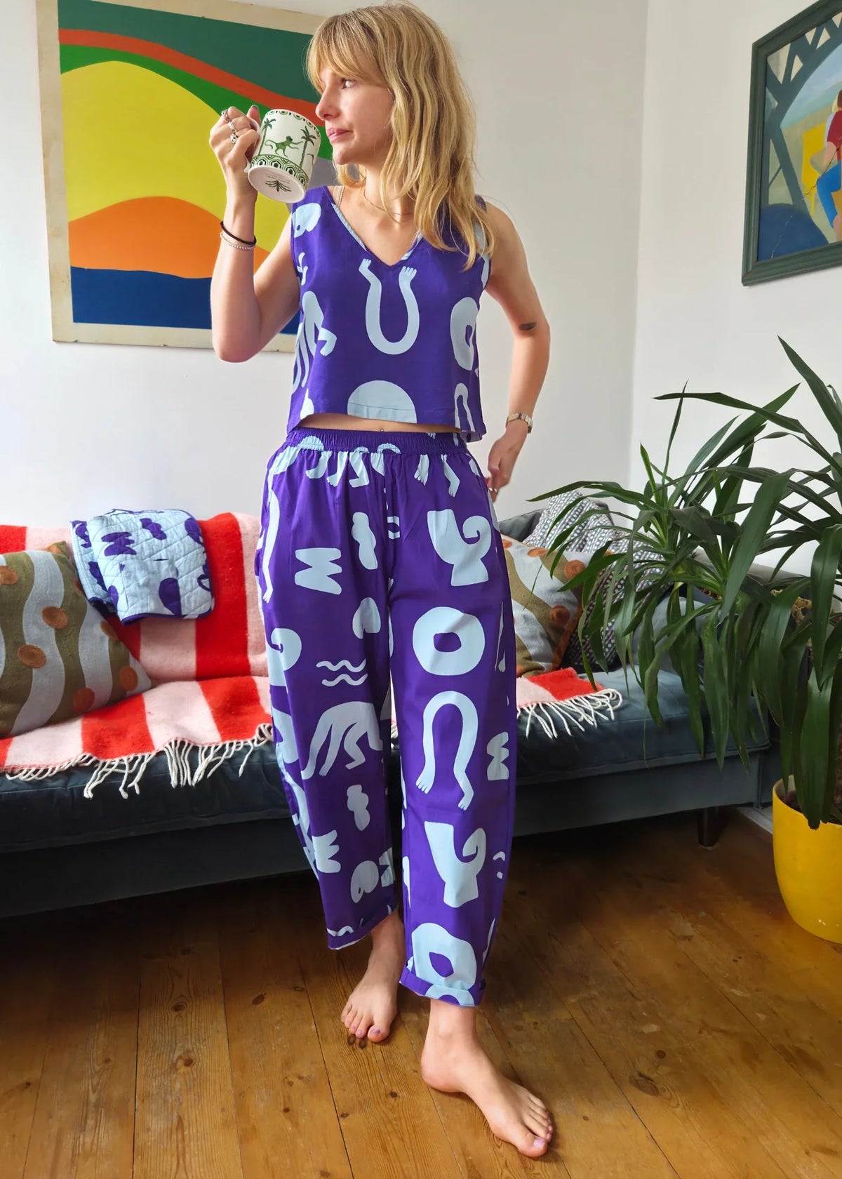 Wild Clouds Organic Cotton and Linen Balloon Trousers