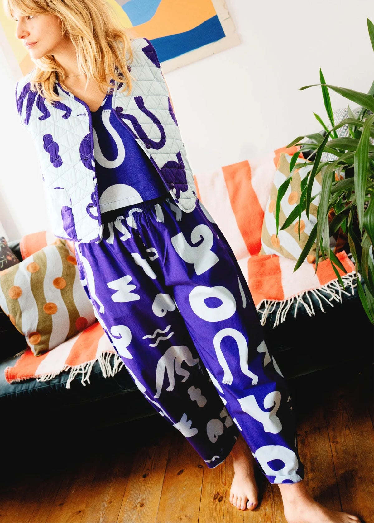 Wild Clouds Organic Cotton and Linen Balloon Trousers