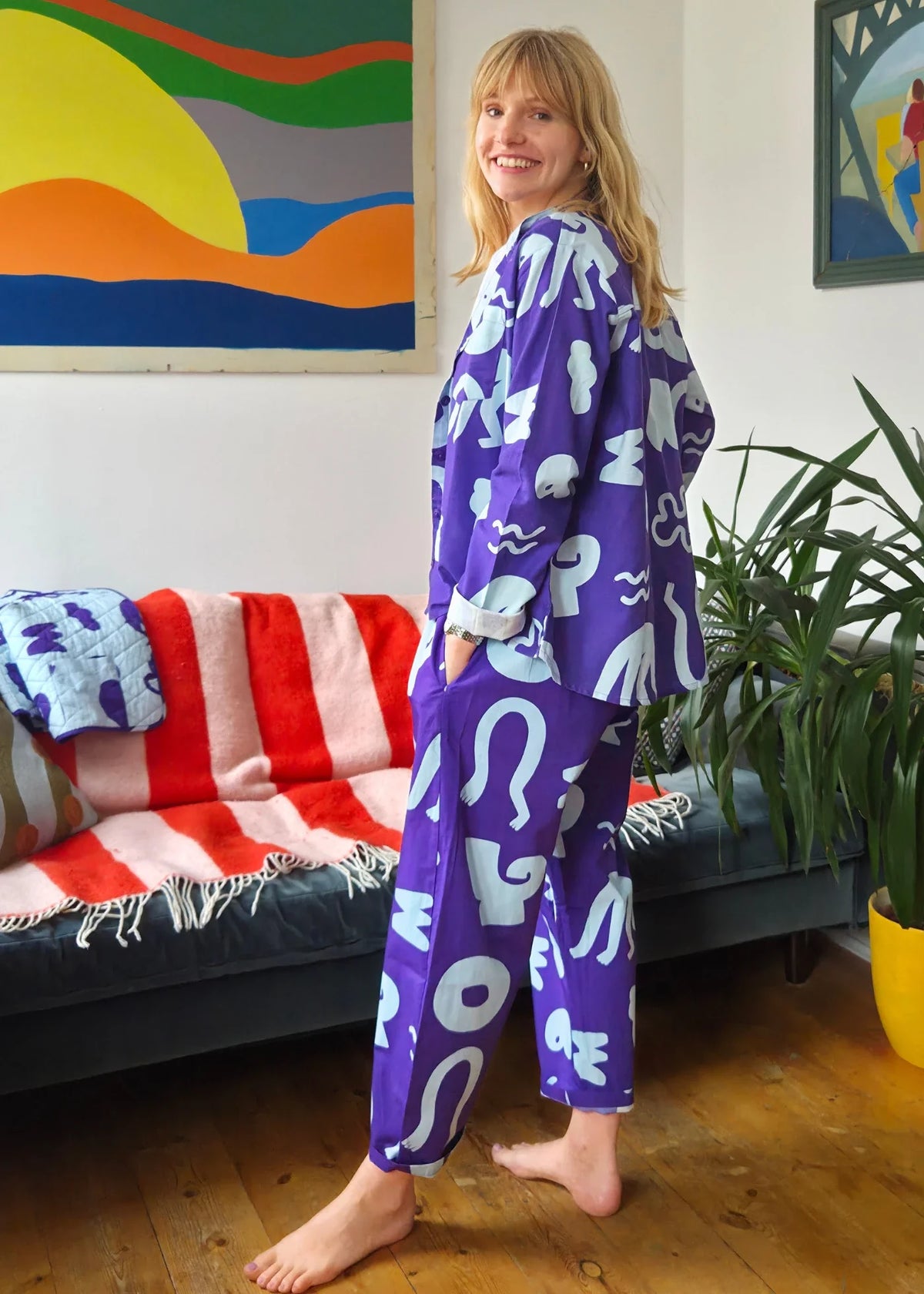 Wild Clouds Organic Cotton and Linen Balloon Trousers