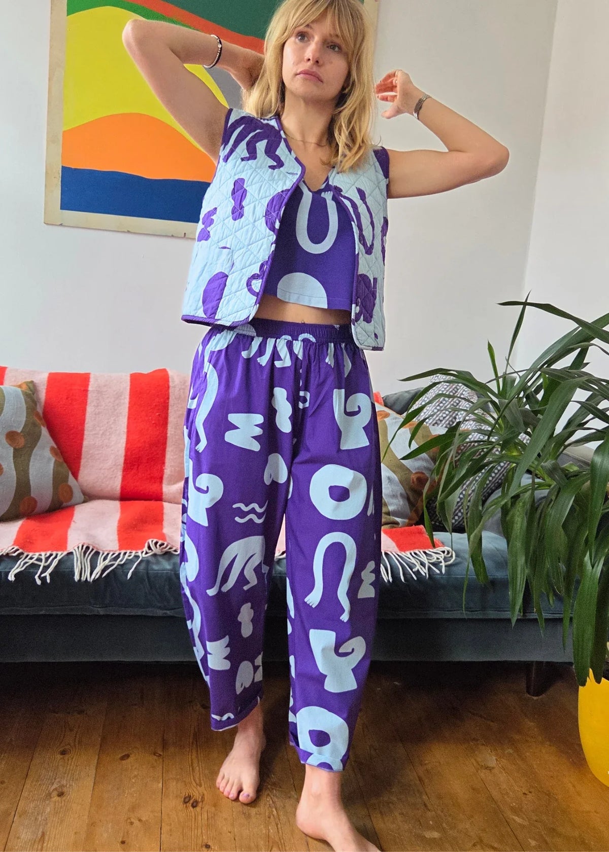 Wild Clouds Organic Cotton and Linen Balloon Trousers