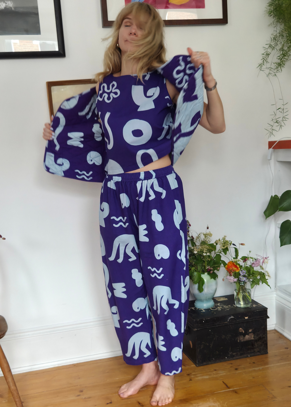 Wild Clouds Organic Cotton and Linen Balloon Trousers
