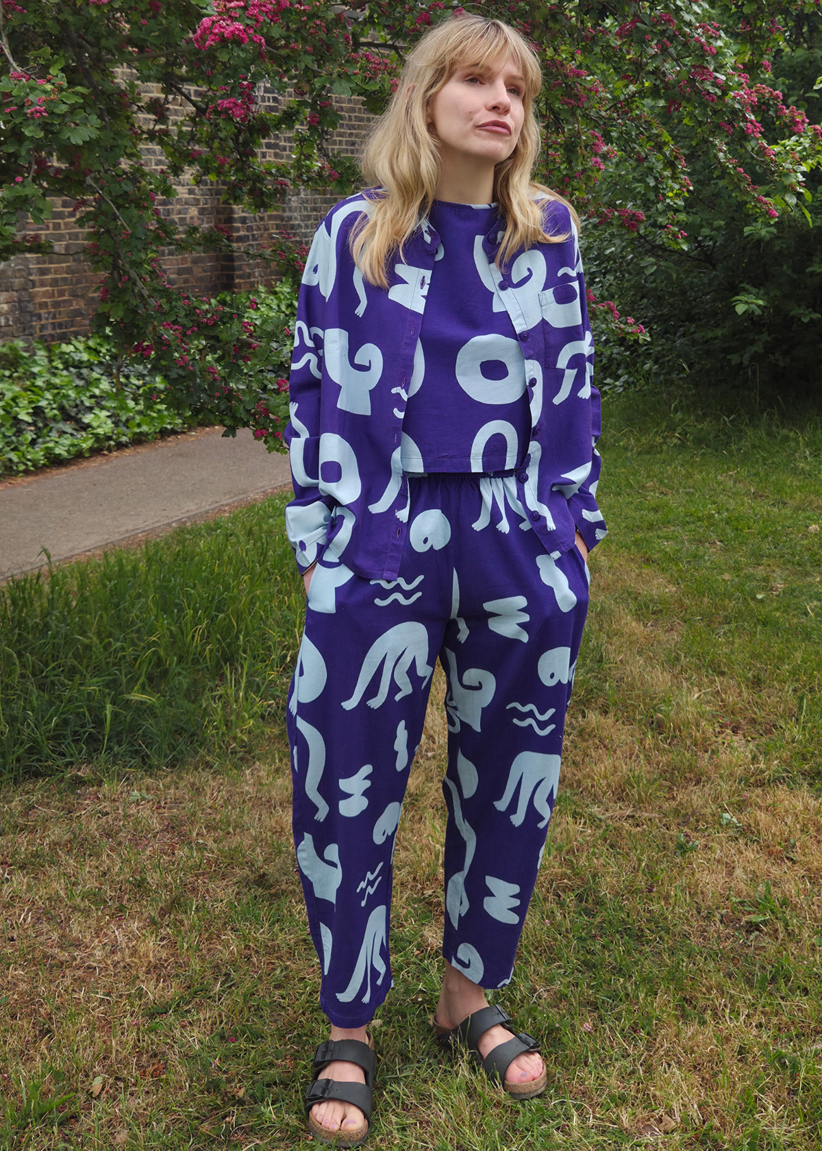 Wild Clouds Organic Cotton and Linen Balloon Trousers