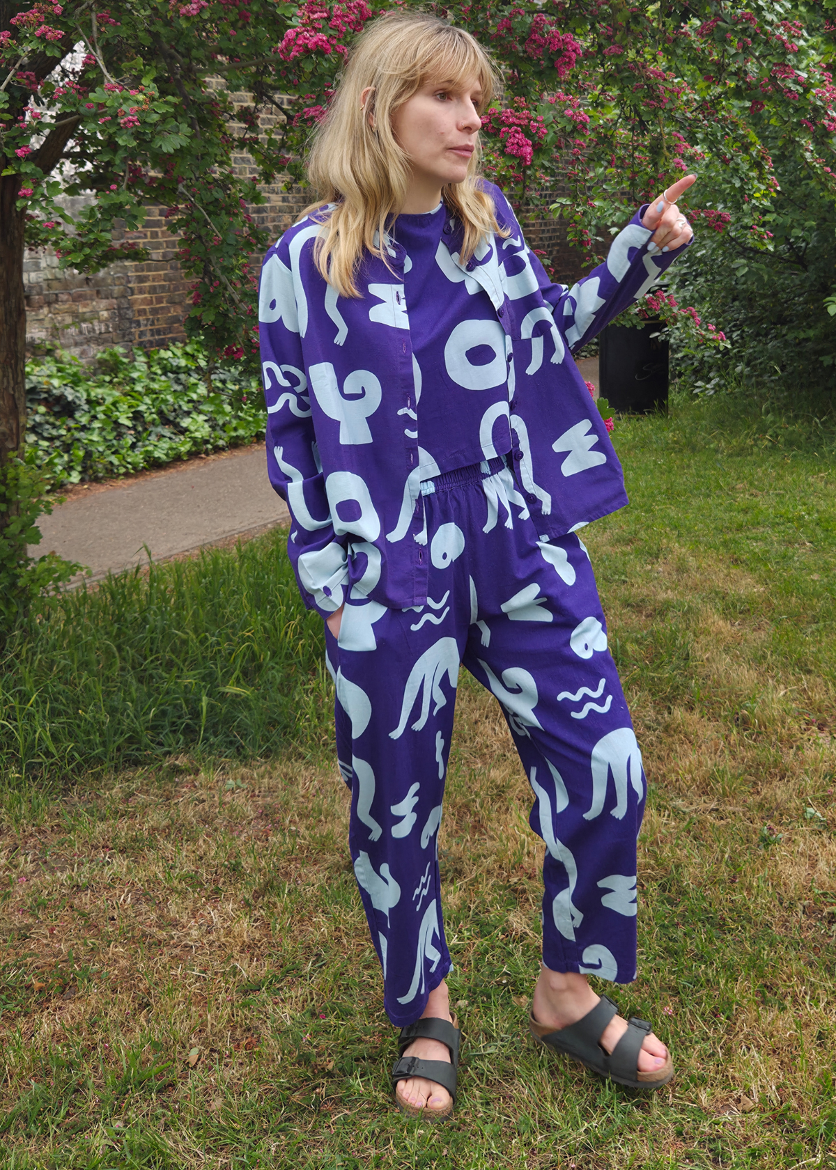 Wild Clouds Organic Cotton and Linen Balloon Trousers