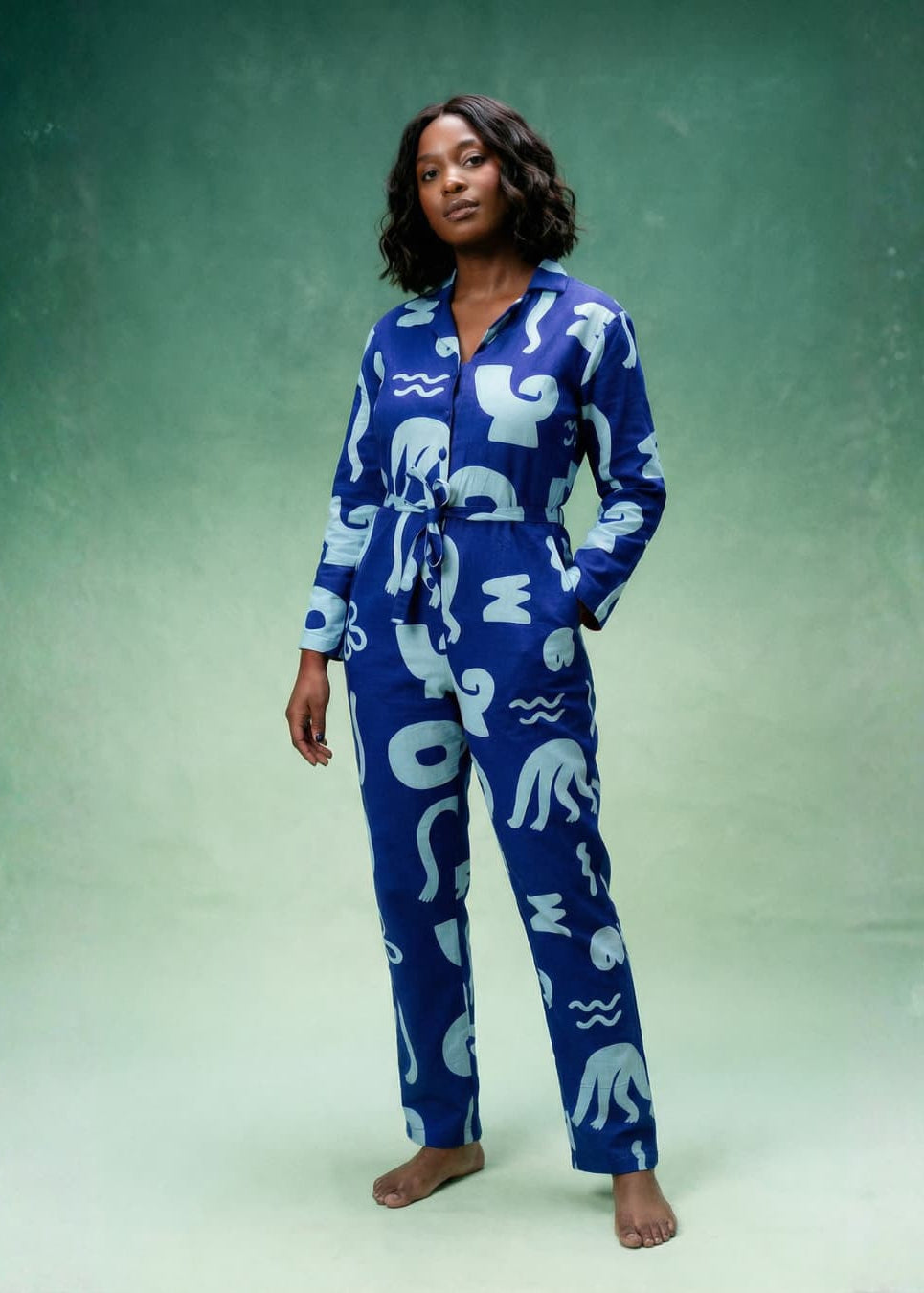 Wild Clouds Organic Cotton & Linen Jumpsuit