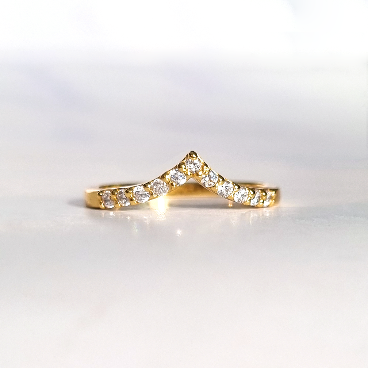 Vianne Jewellery Wishbone Curved Eternity Ring in 18k Gold Vermeil