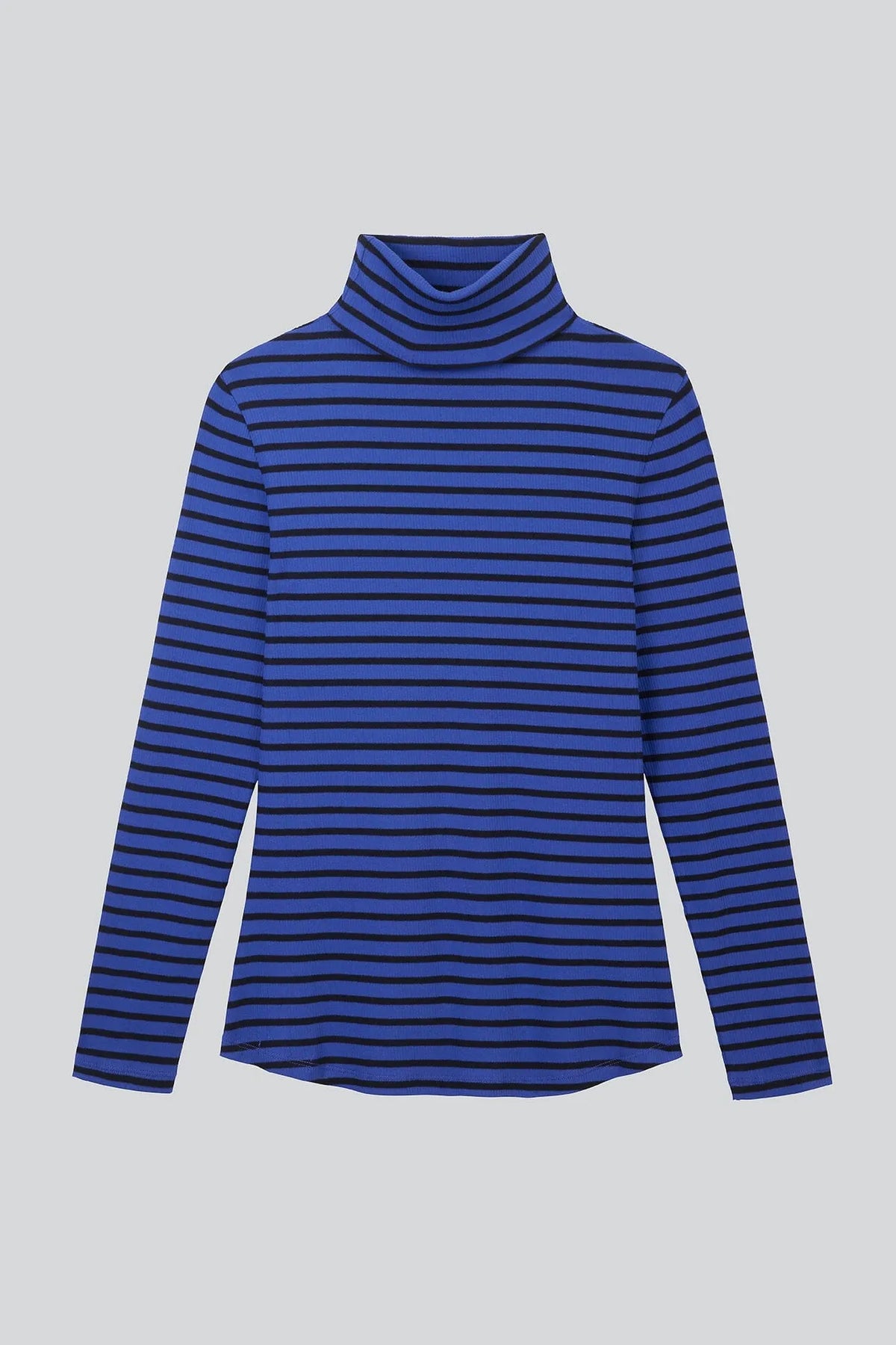 Lavender Hill Clothing Long Sleeve Striped Cotton Roll Neck Top