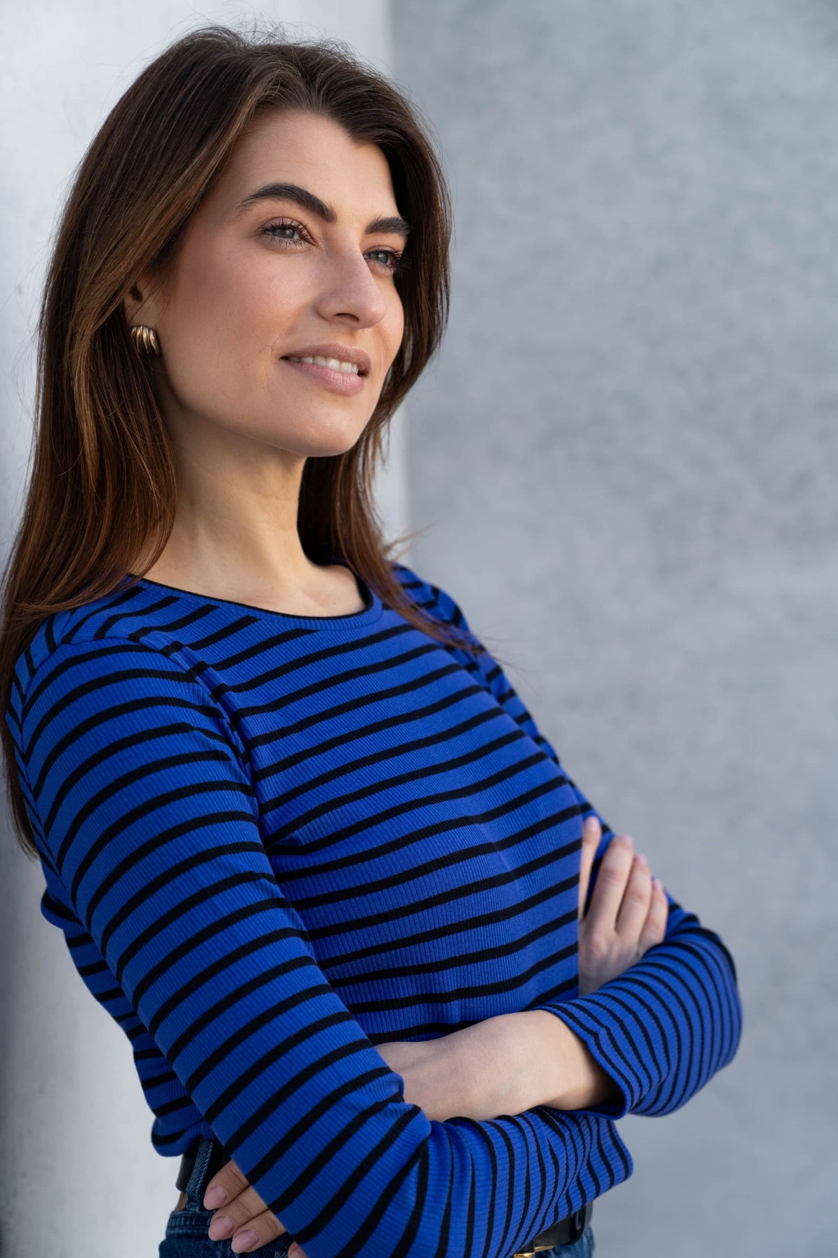 Lavender Hill Clothing Long Sleeve Striped Crew Neck T-Shirt