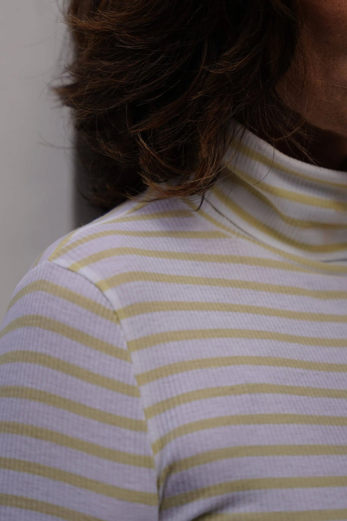 Lavender Hill Clothing Long Sleeve Striped Cotton Roll Neck Top