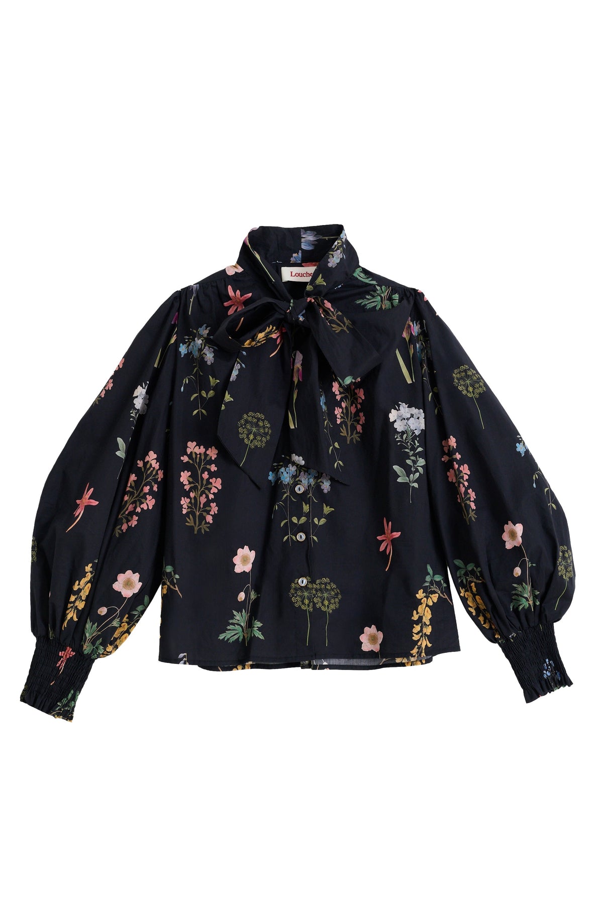 Aditi Flower Press Print Tie Neck Blouse - Multi Colour - Bascora